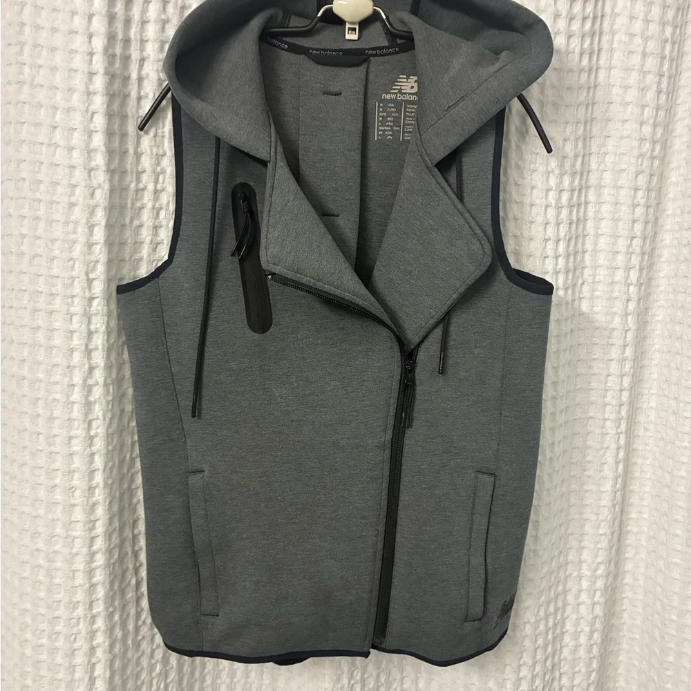 New Balance Gray Hooded Running Vest
